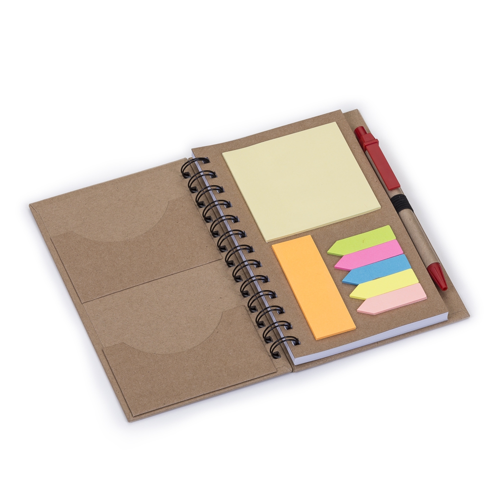 Bloco de Anotações com Caneta e Post-it 