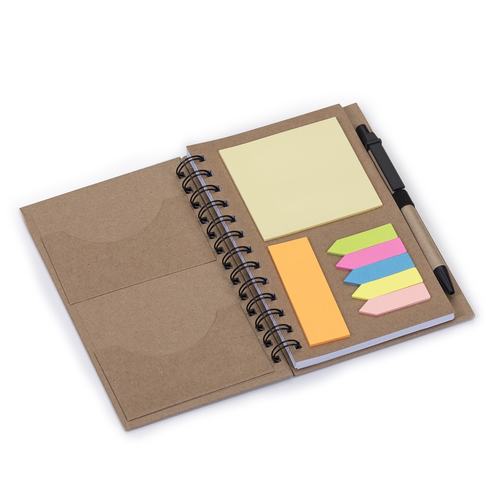 Bloco de Anotações com Caneta e Post-it 