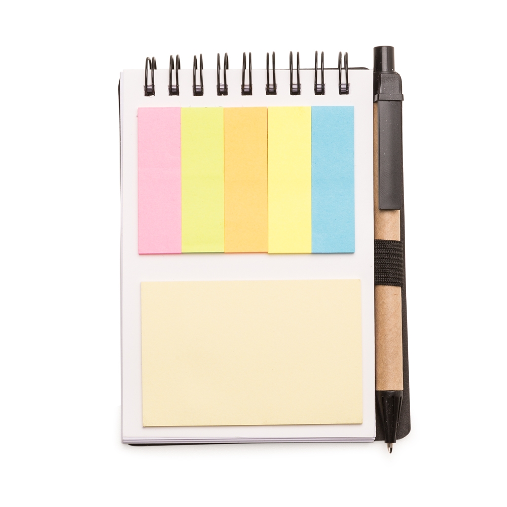 Bloco de Anotações com Post-it e Caneta