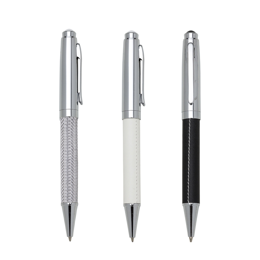 Caneta Metal com Couro