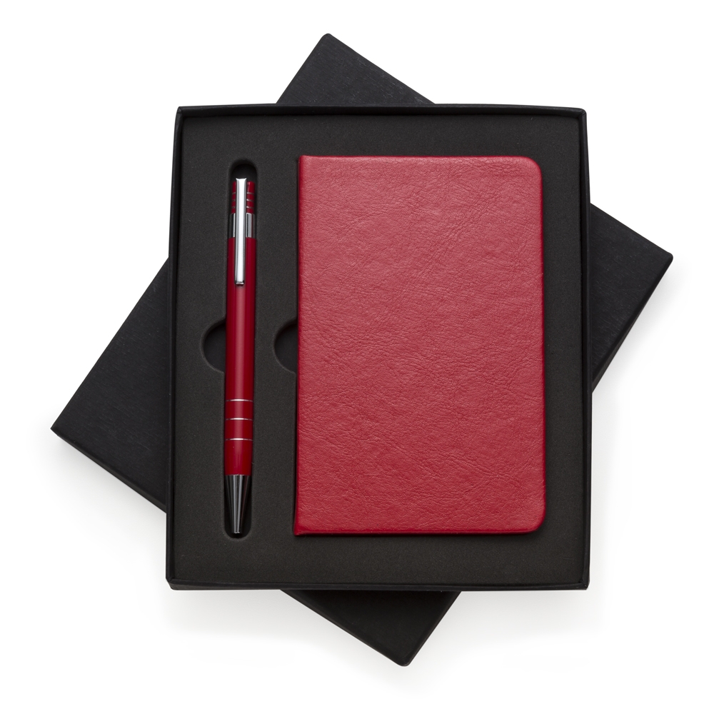 Conjunto Caneta e Caderneta tipo Moleskine