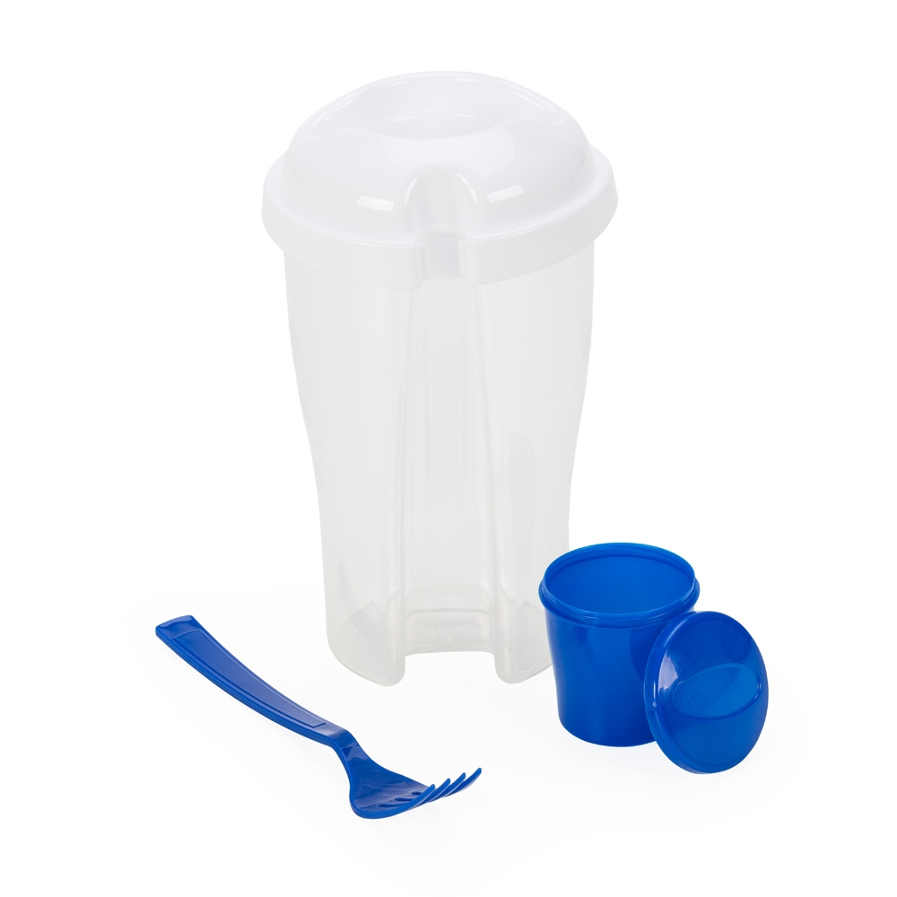 Copo Salada 850ml com Garfo e Suporte para Molho