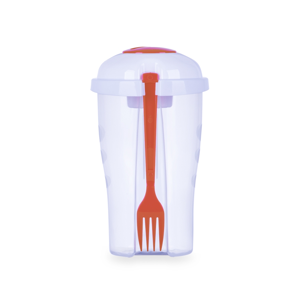 Copo Salada 850ml com Garfo e Suporte para Molho