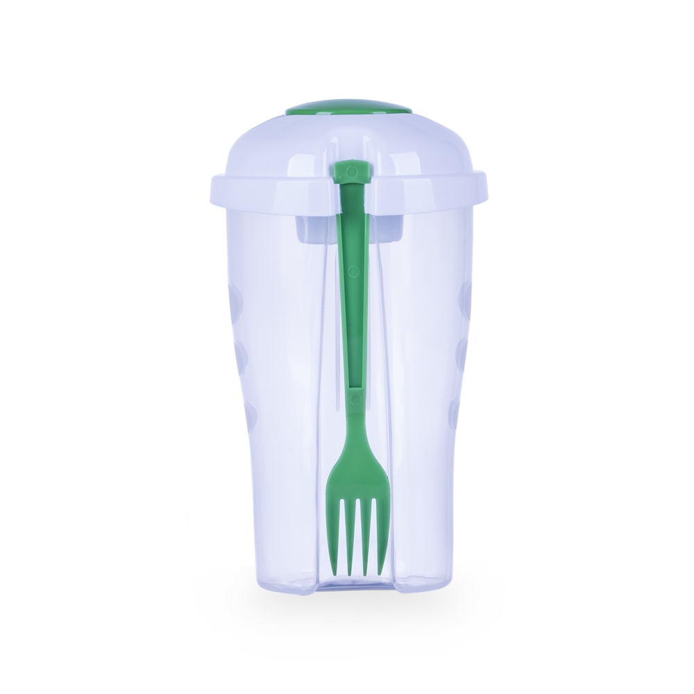 Copo Salada 850ml com Garfo e Suporte para Molho