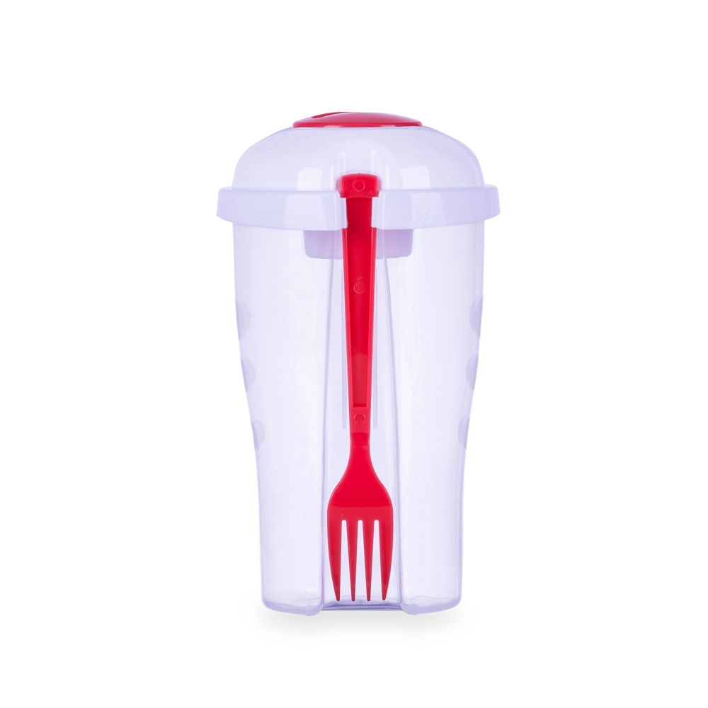 Copo Salada 850ml com Garfo e Suporte para Molho