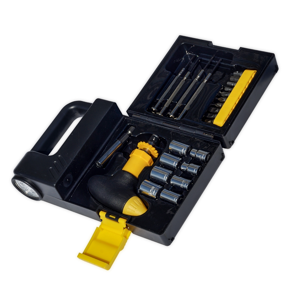 Kit Ferramenta 24 Peças com Lanterna