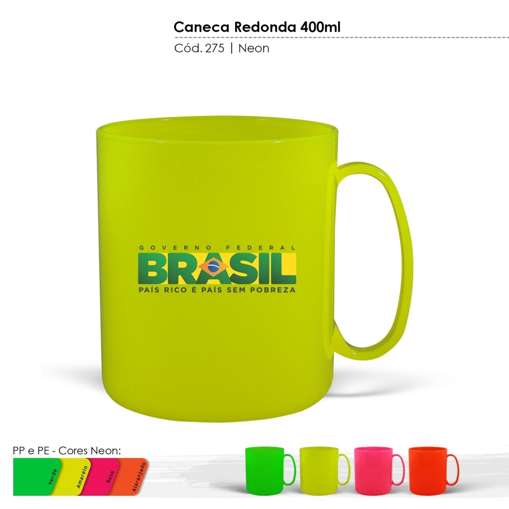 CANECA 400ML NEON-275 NEON