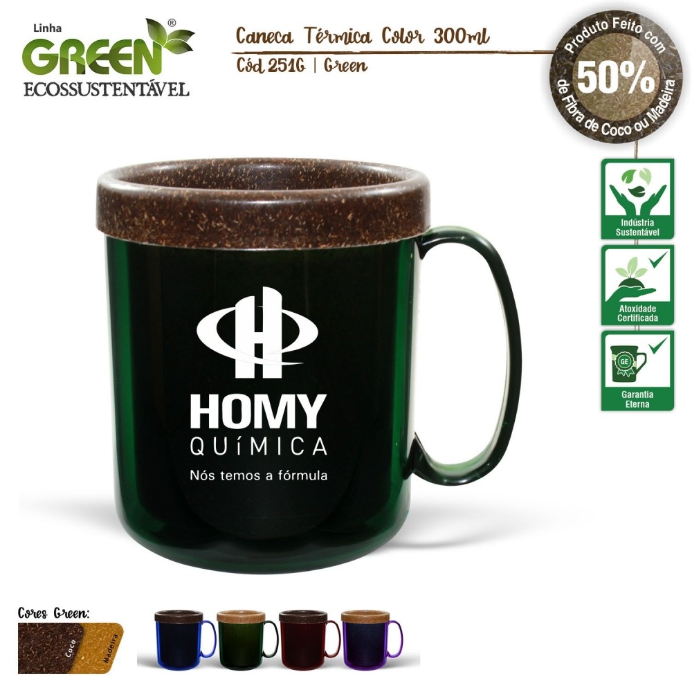 CANECA TÉRMICA ECOLÓGICA-251G - GREEN COCO