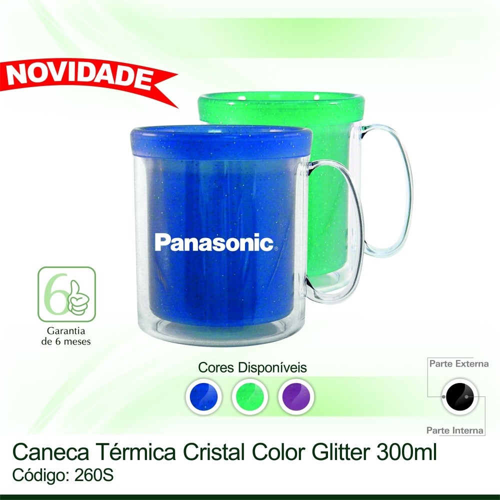 CANETA TÉRMICA GLITER-260 GLITER