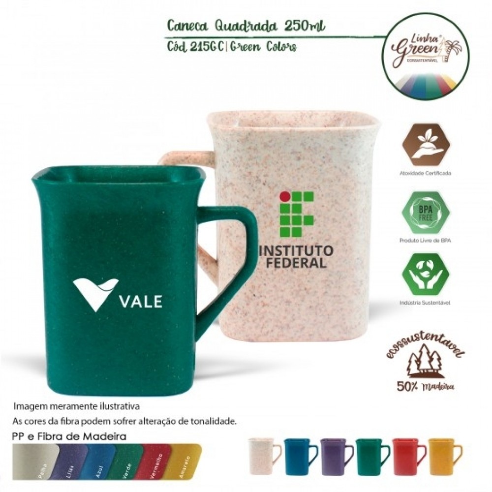 Caneca Quadrada Green Color-215GC