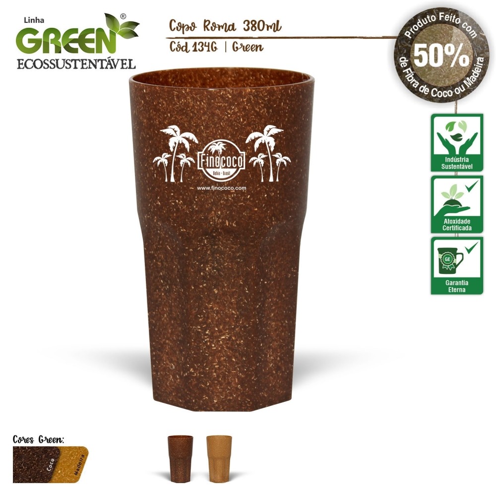 Copo Ecológico Coco - 380ml-134G - GREEN COCO