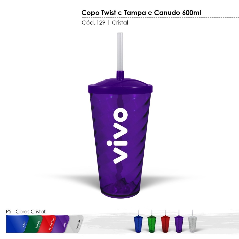 Copo Twist Tampa Cristal-129 - TWIST TAMPA CRISTAL