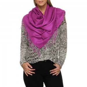 Lenço Personalizado-Lenços Pashmina Lisa Franjas